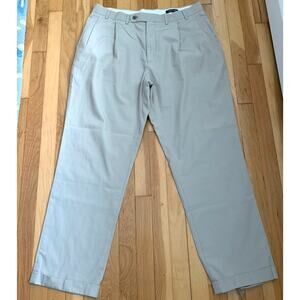 Men's Nautica Pleated Khaki Dress Chino Pants Slacks Cuffed Ankle Size 38 x 32"